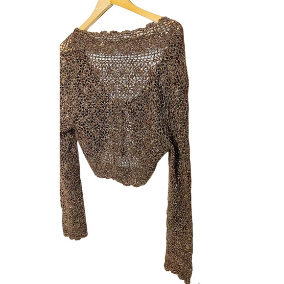 - KENZIE - front tie metallic shrug. - Picture 6 of 10